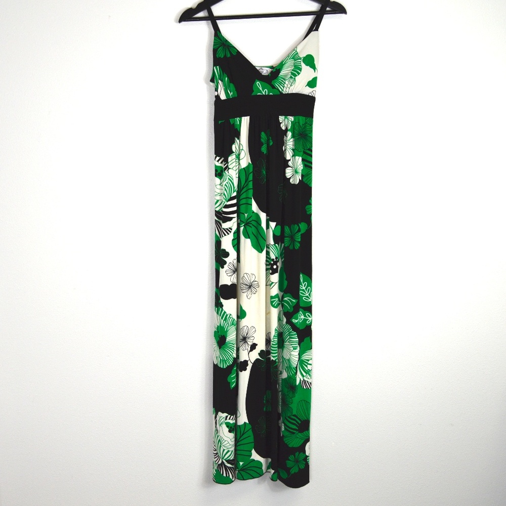 Green and Black Maxi Dress
